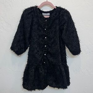 Zara girls black fringe dress 6